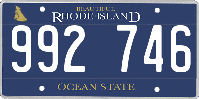 RI license plate 992746