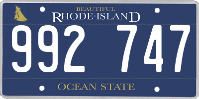 RI license plate 992747