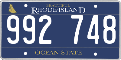 RI license plate 992748