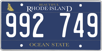 RI license plate 992749