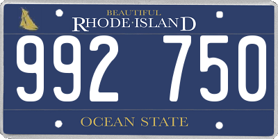 RI license plate 992750