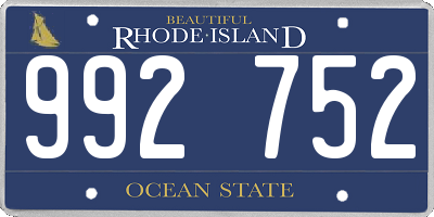 RI license plate 992752