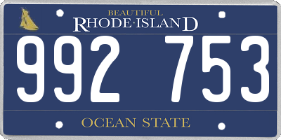 RI license plate 992753