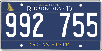 RI license plate 992755