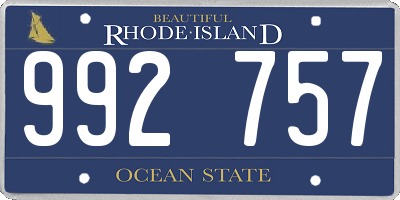 RI license plate 992757