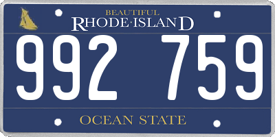 RI license plate 992759