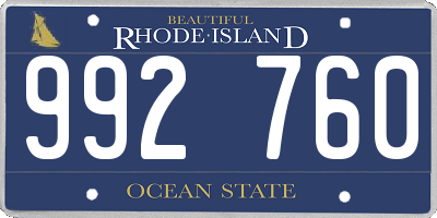 RI license plate 992760