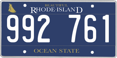 RI license plate 992761