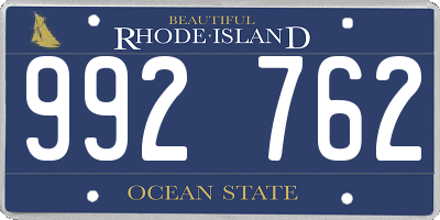 RI license plate 992762