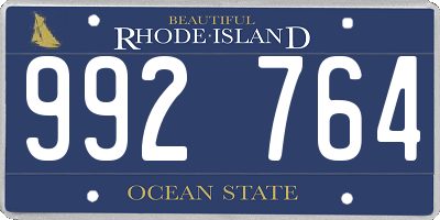 RI license plate 992764