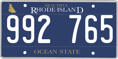 RI license plate 992765