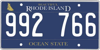 RI license plate 992766