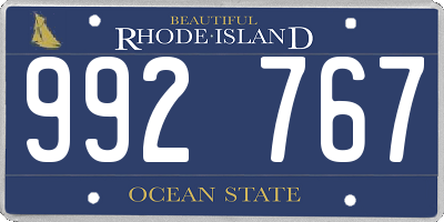 RI license plate 992767