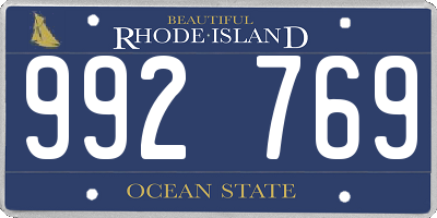 RI license plate 992769