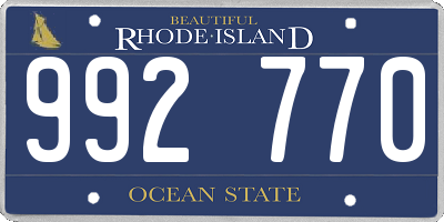 RI license plate 992770