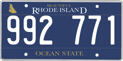 RI license plate 992771