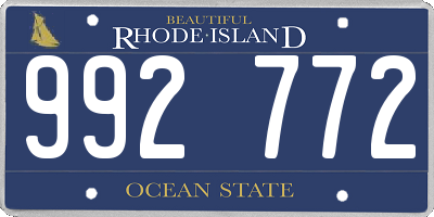 RI license plate 992772