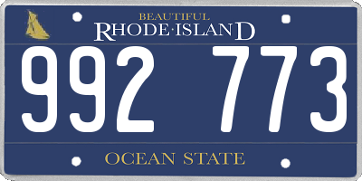 RI license plate 992773