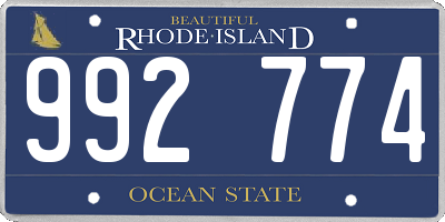 RI license plate 992774