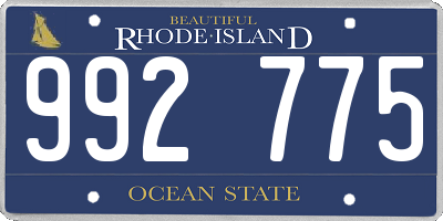 RI license plate 992775