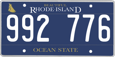 RI license plate 992776