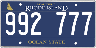 RI license plate 992777