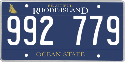 RI license plate 992779