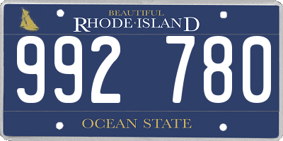 RI license plate 992780