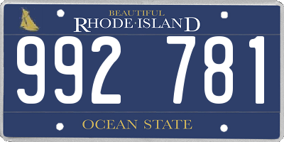 RI license plate 992781