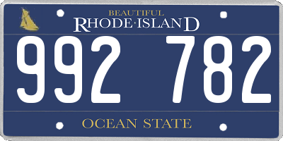 RI license plate 992782