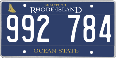 RI license plate 992784