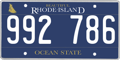 RI license plate 992786