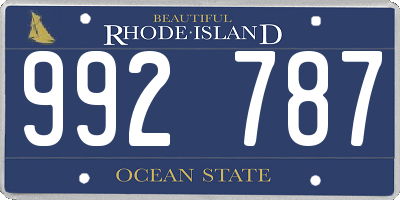 RI license plate 992787