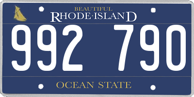 RI license plate 992790