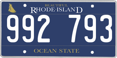 RI license plate 992793