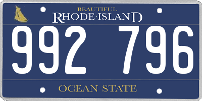 RI license plate 992796