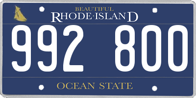 RI license plate 992800