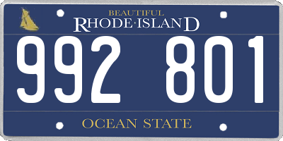 RI license plate 992801