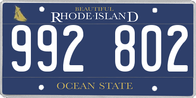 RI license plate 992802