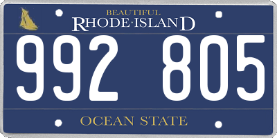 RI license plate 992805