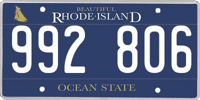RI license plate 992806