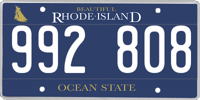 RI license plate 992808