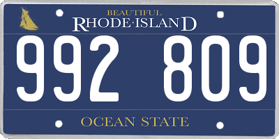 RI license plate 992809