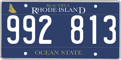 RI license plate 992813