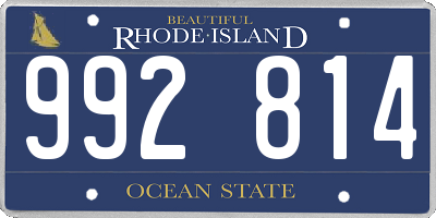 RI license plate 992814