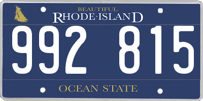 RI license plate 992815