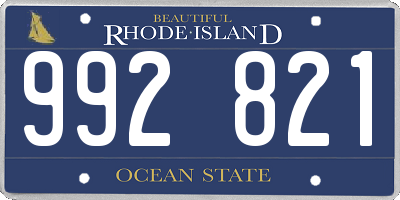 RI license plate 992821