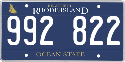 RI license plate 992822