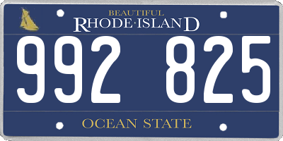 RI license plate 992825