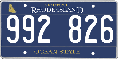 RI license plate 992826